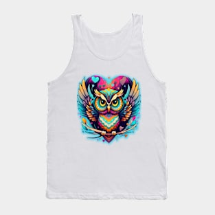 Cool Owl Graphic Tees - Cute Graphic Design Illustration Tank Top